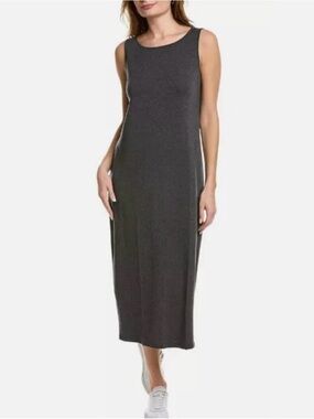Eileen Fisher system jersey scoop tshirt dress in gray size small